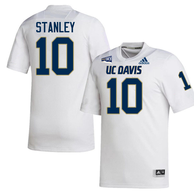 UC Davis Aggies #10 Jayden Stanley College Football Jerseys, Uniforms Stitched Sale-White